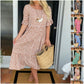 🔥Hot Sale 50% OFF!!💕Women's Polka Dot Midi Dress | Elegant Round Neck & Breathable Summer A-Line Dress | Chic Casual Mary Dress for Beach & City Strolls