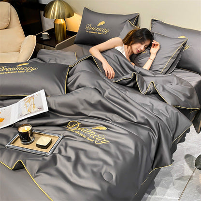 🔥 Summer Simple Ice Silk Quilt🎁Summer Ice Silk Cooling Quilt | Lightweight Breathable Bedding with 3D Structure | Machine Washable Summer Comforter