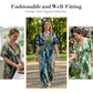 Women's Tropical Leaf Print Deep V-Neck Bodysuit | Elastic Waist Summer Plus Size Top