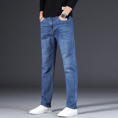 LIMITED-TIME 50% OFF! ✨Men's Elastic High Waist Straight Leg Jeans | Soft Stretch Cotton Casual Trousers for Everyday Comfort