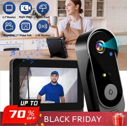 🔔 Save 50%! 📹 Doorbell Camera with Screen – 4.3″, easy setup & clear view ✨