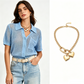 🔥50% OFF Half Price 🧶Women Short Sleeve Knit Button Shirt Free Gift Necklace
