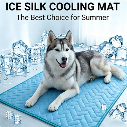 📢📢50% OFF !! 🐾 BREATHABLE ICE SILK PET COOLING MAT — Instant Summer Relief | Durable & Foldable Dog Bed 🌬️