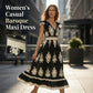 ⏳Limited-time 50% off⏰Women's V-Neck Baroque Print Flowy Maxi Dress👗