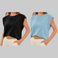 💖Limited Sale 50% OFFSolid Color Round Neck Cap Sleeve Top | Soft Breathable Casual Tee | Essential Wardrobe Staple for Women