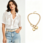 🔥50% OFF Half Price 🧶Women Short Sleeve Knit Button Shirt Free Gift Necklace