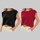 💖Limited Sale 50% OFFSolid Color Round Neck Cap Sleeve Top | Soft Breathable Casual Tee | Essential Wardrobe Staple for Women