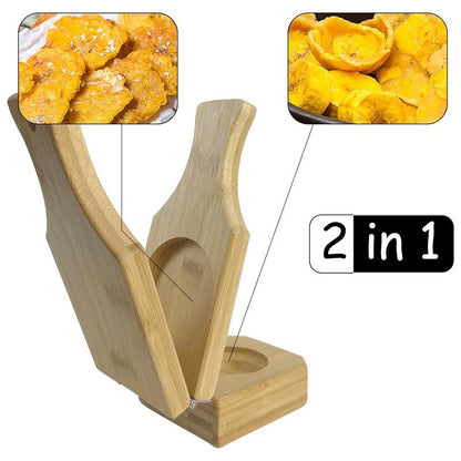 🍌 2-in-1 Wooden Tostones and Plantain Press