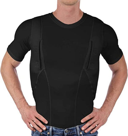 🎁 Sale 50% OFF⏳MEN'S CONCEALED LEATHER HOLSTER T-SHIRT (BUY 2 FREE SHIPPING)