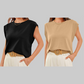 💖Limited Sale 50% OFFSolid Color Round Neck Cap Sleeve Top | Soft Breathable Casual Tee | Essential Wardrobe Staple for Women