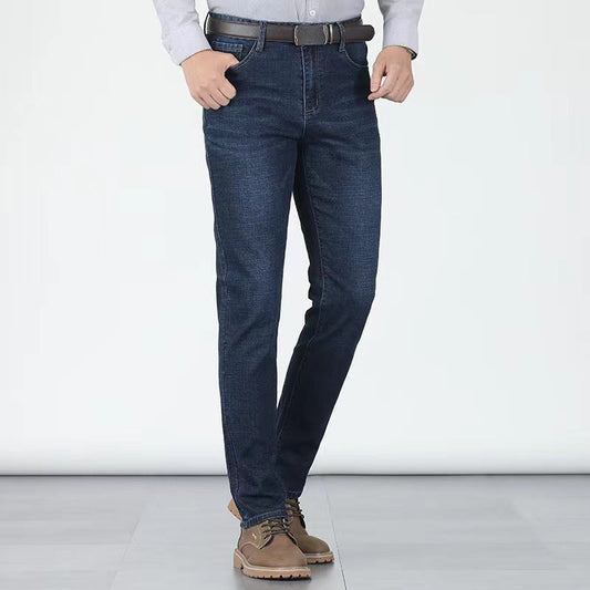LIMITED-TIME 50% OFF! ✨Men's Elastic High Waist Straight Leg Jeans | Soft Stretch Cotton Casual Trousers for Everyday Comfort