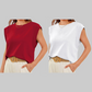 💖Limited Sale 50% OFFSolid Color Round Neck Cap Sleeve Top | Soft Breathable Casual Tee | Essential Wardrobe Staple for Women