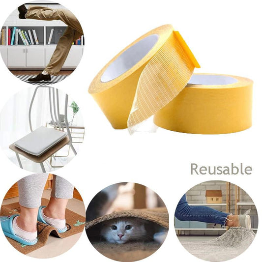 📢📢BUY 2 GET 1 FREE !! ⏰Heavy Duty Double Sided Tape | Residue-Free Cloth Mounting Tape for Carpets, Rugs & DIY Home Repairs