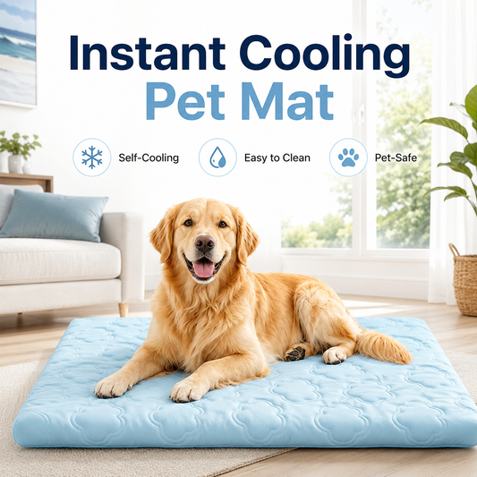 ❄️Instant Cooling Pet Mat | Scratch-Resistant Waterproof Dog Bed | Non-Toxic Summer Rest Pad for Cats & Dogs 🐾 Easy Wipe Clean 💧 Deep Restful Sleep ✨