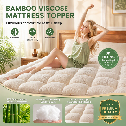 Bamboo Viscose Mattress Protector with Deep Pockets
