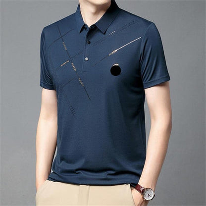👕❄️50% OFF NOW!💧 Men's Ice Silk Stretch Shirt – Waterproof, Quick-Dry & Eco-Friendly – Cool Breathable Tech Fabric Shirt 🌿