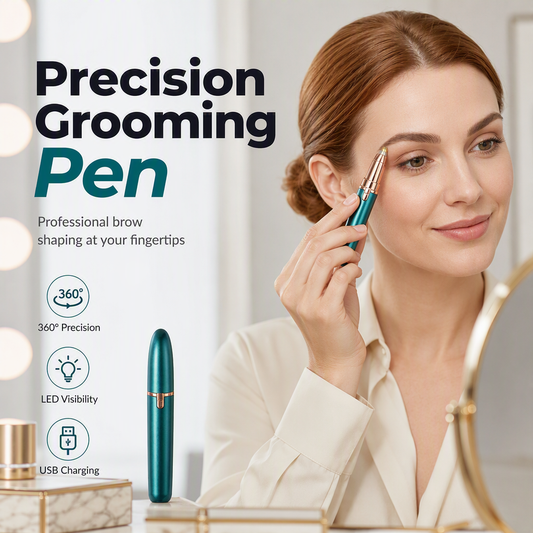 📢📢40% OFF !! ⏰Electric Eyebrow Trimmer Pen with LED Light – USB Rechargeable Precision Hair Remover