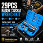 ⏳🔥LIMITED-TIME 50% OFF! ⏰29pcs Core Ratchet Socket Wrench Kit – Chrome‑vanadium steel, 11 sockets & 10 bits. Perfect for car repairs & DIY 🛠️✨