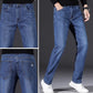 LIMITED-TIME 50% OFF! ✨Men's Elastic High Waist Straight Leg Jeans | Soft Stretch Cotton Casual Trousers for Everyday Comfort