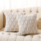 Soft Plush Cushion Cover with Embroidered Geometric Diamond Pattern Minimalist Solid Color Throw Pillow Case for Sofa