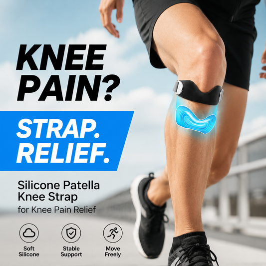 Exclusive 50% OFF | Silicone Patella Knee Strap | Ergonomic 8-Shaped Shock Absorbing Knee Brace | Anti-Slip Adjustable Support for Running, Basketball & Joint Pain Relief