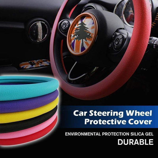 ⏳🔥LIMITED-TIME 50% OFF! ⏰ Tired of sticky, worn steering wheels? This silicone cover adds a soft, textured grip, protects your wheel, and installs without tools — in seconds. 🚗🖐️
