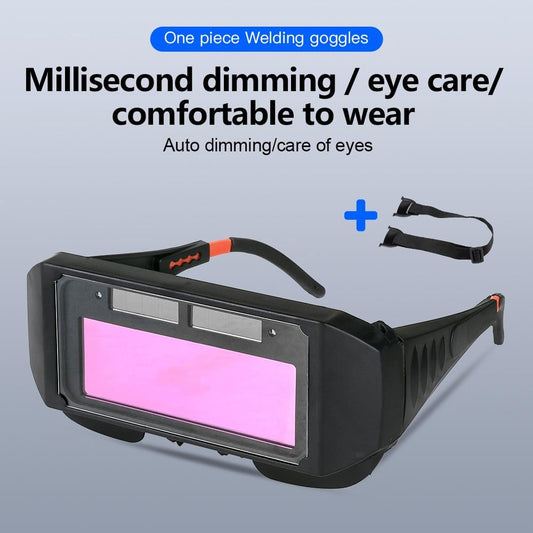 LIMITED-TIME 50% OFF! 💥 Auto Darkening Welding Goggles | Solar Powered Safety Glasses with Adjustable Straps for Gas & Steel Welding✨