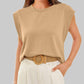 💖Limited Sale 50% OFFSolid Color Round Neck Cap Sleeve Top | Soft Breathable Casual Tee | Essential Wardrobe Staple for Women