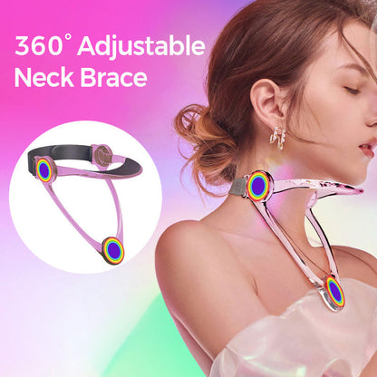 🥳360° Adjustable Neck Brace – Relieves pain & tension, corrects forward head posture. Breathable foam, fits all. Office & travel ready! 🧠✨