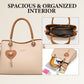 👜 LIMITED-TIME 50% OFF! ✨Elegant Heart Charm Tote Bag | Soft Faux Leather Crossbody with Adjustable Strap | Spacious Women's Shoulder Handbag💖