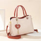 👜 LIMITED-TIME 50% OFF! ✨Elegant Heart Charm Tote Bag | Soft Faux Leather Crossbody with Adjustable Strap | Spacious Women's Shoulder Handbag💖