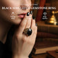 ⏳Limited-time 50% off💥Vintage Engraved Black Simulated Gemstone Ring