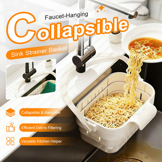 🧺 BUY 3, GET 1 FREE! 🍅 Collapsible Faucet-Hanging Sink Strainer Basket – Hanging, practical & easy to clean – Perfect for fruits, veggies or kitchen utensils – space-saving and versatile 🥦✨