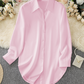 💎 50% OFF! 💎Women's Elegant High-Low Button-Down Shirt | Premium Breathable Long Sleeve Top with Side Slits for Smart Casual Wear✨