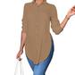 💎 50% OFF! 💎Women's Elegant High-Low Button-Down Shirt | Premium Breathable Long Sleeve Top with Side Slits for Smart Casual Wear✨