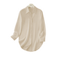 💎 50% OFF! 💎Women's Elegant High-Low Button-Down Shirt | Premium Breathable Long Sleeve Top with Side Slits for Smart Casual Wear✨