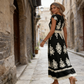 ⏳Limited-time 50% off⏰Women's V-Neck Baroque Print Flowy Maxi Dress👗