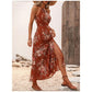 🎁New Arrival 50% OFF💥Floral Print Split Halter Dress