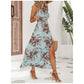 🎁New Arrival 50% OFF💥Floral Print Split Halter Dress