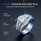 💍 LIMITED-TIME 50% OFF! 💥 Princess Cut Pave Ring | Multi-Layered Cubic Zirconia Statement Band | Anti-Tarnish White Gold Tone Engagement & Anniversary Ring✨
