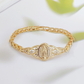 📿50% OFF!💥Elegant Hollow Flower Virgin Mary Bracelet – Filigree Design, Gold Plated, Faith Inspired ✨