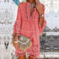 🏖️Summer Hot Sale 50% OFF🏝️Women's Cotton Linen Embroidered Dress | Breathable Loose-Fit Summer Midi Dress with UV Protection (S-5XL)