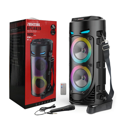 🥳2026 HOT SALE🥳Exclusive 50% OFF | Portable Bluetooth Party Speaker with RGB Lights | 16W Loud Outdoor PA System with Wired Mic | Wireless Karaoke Machine for Beach & Events