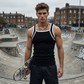 Exclusive 50% OFF | Men's Premium Square Neck Ribbed Tank Top | Classic Contrast Trim Athletic Vest | Breathable Cotton Blend Casual Shirt