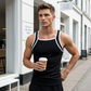 Exclusive 50% OFF | Men's Premium Square Neck Ribbed Tank Top | Classic Contrast Trim Athletic Vest | Breathable Cotton Blend Casual Shirt