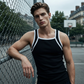 Exclusive 50% OFF | Men's Premium Square Neck Ribbed Tank Top | Classic Contrast Trim Athletic Vest | Breathable Cotton Blend Casual Shirt