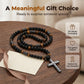 📢📢50% OFF !! ⛪ MEN'S BEADED CROSS NECKLACE — Premium Natural Stone & Sleek Metallic Design ✨