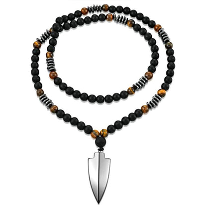 📢📢50% OFF !! ⛪ MEN'S BEADED CROSS NECKLACE — Premium Natural Stone & Sleek Metallic Design ✨