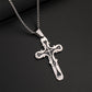 ✨ 50% OFF NOW!🖤 Ornate Vintage-Style Cross Pendant Necklace – Stainless Steel & 60cm Box Chain – Timeless Two-Tone Jewelry 🎁