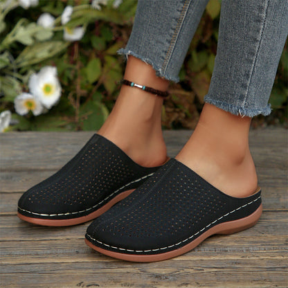 📢📢50% OFF !! ⏰ Women's Perforated Slip-On Platform Mules
